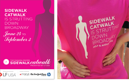 Sidewalk Catwalk brochure cover & t-shirt